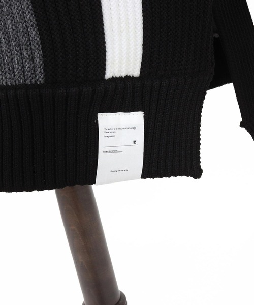 ANGENEHM(アンゲネーム)の「mn3159-Multi-Stripe Crew Knit -Airy Yarn Sweater- ニットプルオーバー(AG05-015acf)(ニット/セーター・メンズ・ブラック/ネイビー/オートミール・L/M/S)」の13枚目の写真