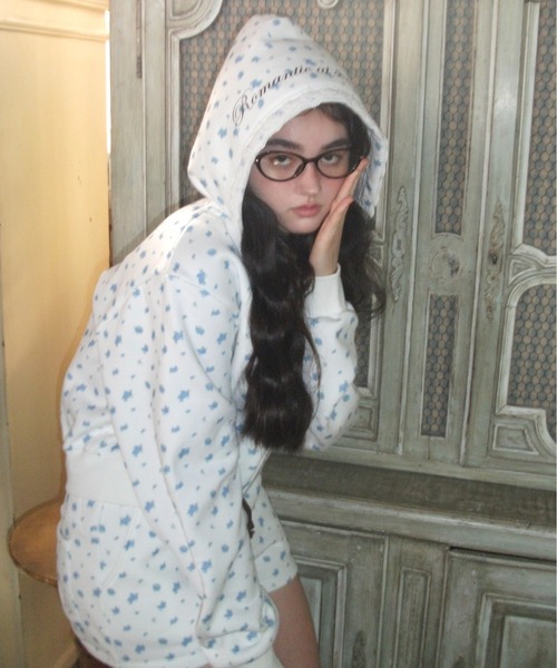 Compact lace zip hoodie / レース付きコンパクトジップフーディー