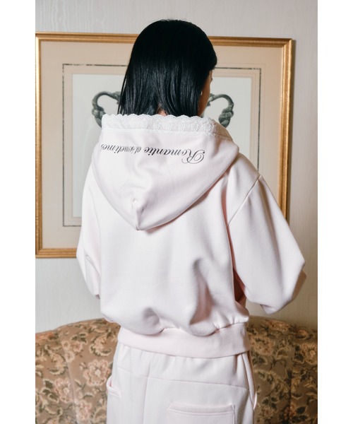 smyeon レース付きコンパクトジップフーディー Compact lace zip hoodie / レース付きコンパクトジップフーディー