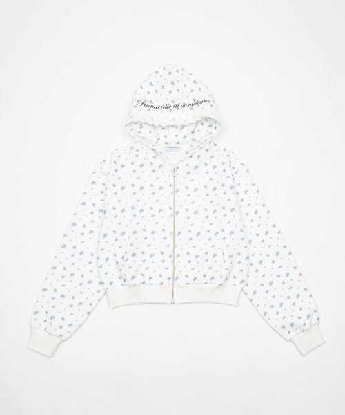 Compact lace zip hoodie / レース付きコンパクトジップフーディー