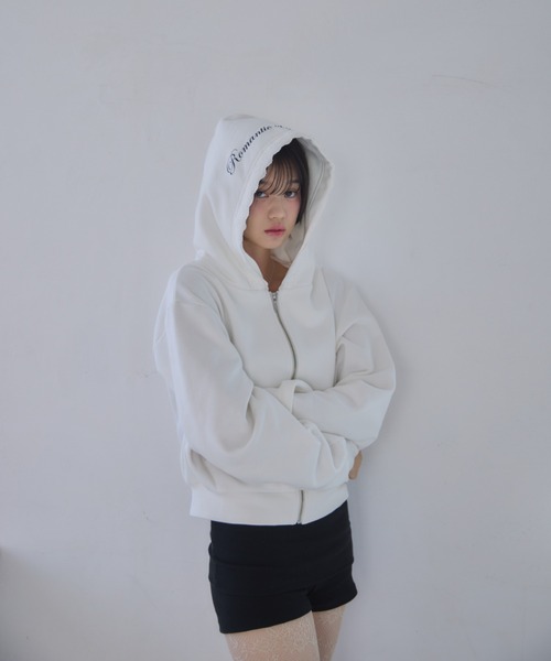 フーディー mimi様 Compact lace zip hoodie / レース付きコンパクトジップフーディー
