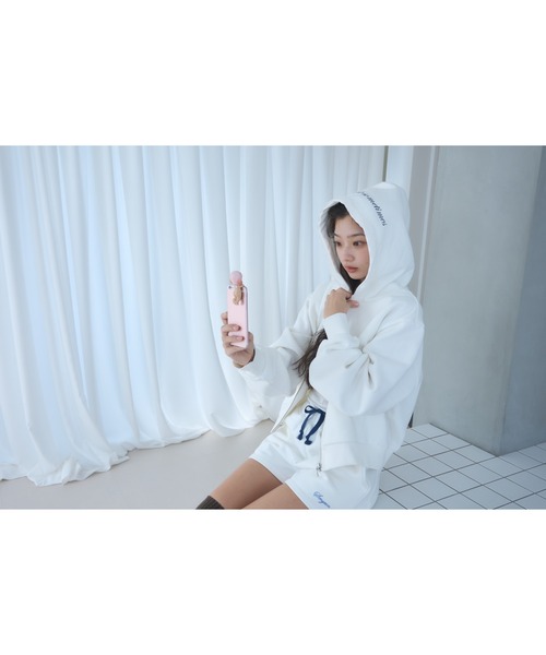 Compact lace zip hoodie / レース付きコンパクトジップフーディー