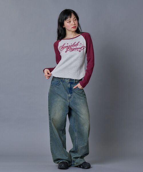 SEQUENZ(シークエンズ)の「※WEB限定 / エンジェルプリントサーマルロンT / sqnz angel thermal(Tシャツ/カットソー・レディース・ブラック/ネイビー/ワイン・FREE)」の14枚目の写真