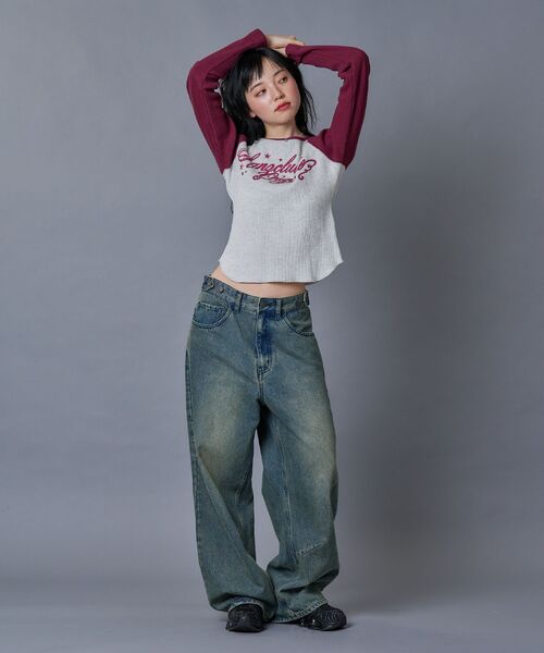 SEQUENZ(シークエンズ)の「※WEB限定 / エンジェルプリントサーマルロンT / sqnz angel thermal(Tシャツ/カットソー・レディース・ブラック/ネイビー/ワイン・FREE)」の16枚目の写真