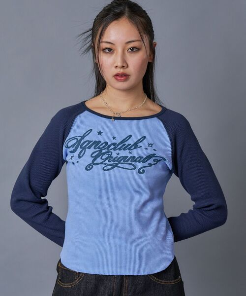 SEQUENZ(シークエンズ)の「※WEB限定 / エンジェルプリントサーマルロンT / sqnz angel thermal(Tシャツ/カットソー・レディース・ブラック/ネイビー/ワイン・FREE)」の18枚目の写真