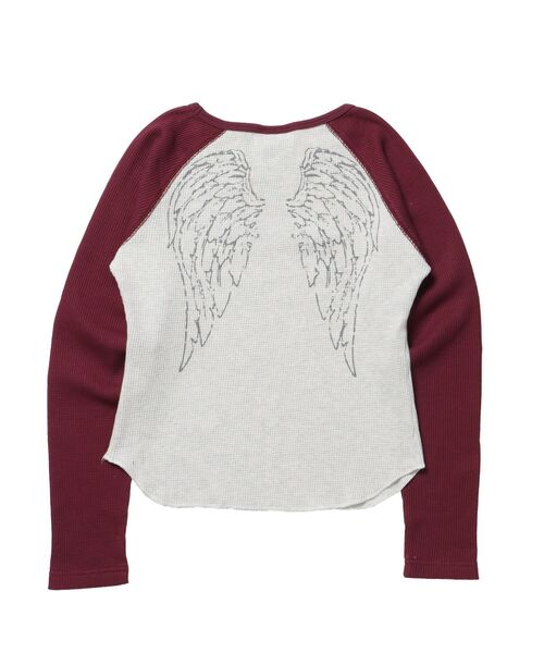 keiju着用BoTT /ANGEL THERMAL /サーマル/ワッフル生地 WEB限定 / エンジェルプリントサーマルロンT / sqnz angel thermal（T