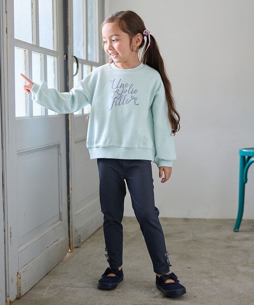 ANY（エニィ）の「裾リボン 無地レギンス（レギンス/スパッツ・キッズ・ネイビー系/ブラック系・120/100/90/130/110）」の5枚目の写真