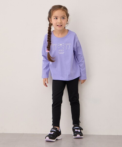 ANY（エニィ）の「裾リボン 無地レギンス（レギンス/スパッツ・キッズ・ネイビー系/ブラック系・120/100/90/130/110）」の6枚目の写真