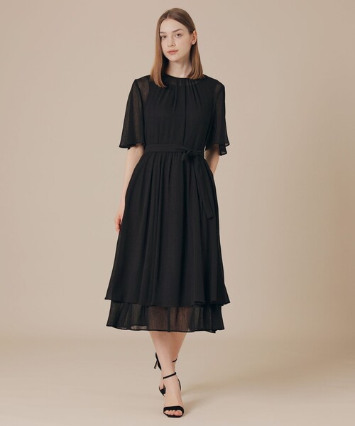 MACKINTOSH LONDON（マッキントッシュ ロンドン）の「ポリエステルクレープワンピース（ワンピース・レディース・ブラック/ホワイト系その他・40/38）」の4枚目の写真