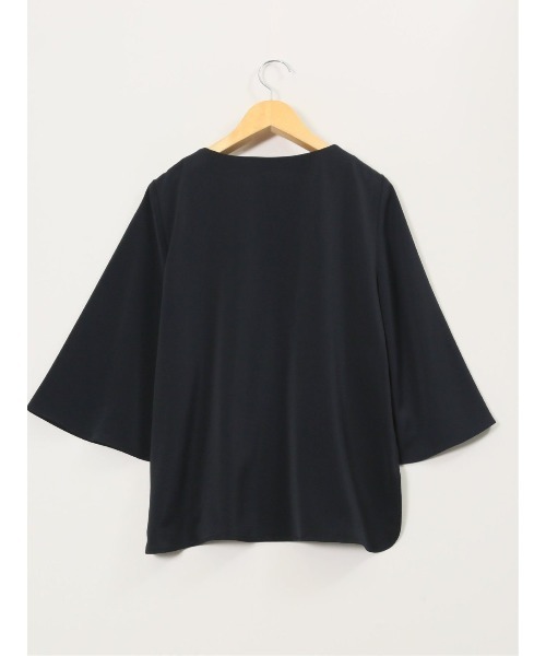 m.f.editorial（エムエフエディトリアル）の「【ストレッチ UVカット イージーケア】m.f.エディトリアル レディース ピンタック 7分袖プルオーバーブラウス（シャツ/ブラウス・レディース・ネイビー/ホワイト/ライトグレー/ダークウッド・MEDIUM/LARGE）」の7枚目の写真