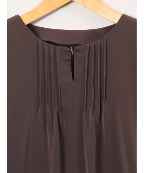 m.f.editorial（エムエフエディトリアル）の「【ストレッチ UVカット イージーケア】m.f.エディトリアル レディース ピンタック 7分袖プルオーバーブラウス（シャツ/ブラウス・レディース・ネイビー/ホワイト/ライトグレー/ダークウッド・MEDIUM/LARGE）」の13枚目の写真