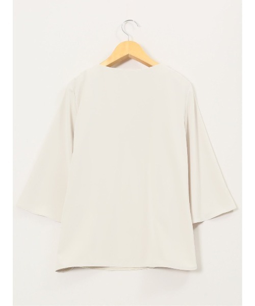 m.f.editorial（エムエフエディトリアル）の「【ストレッチ UVカット イージーケア】m.f.エディトリアル レディース ピンタック 7分袖プルオーバーブラウス（シャツ/ブラウス・レディース・ネイビー/ホワイト/ライトグレー/ダークウッド・MEDIUM/LARGE）」の17枚目の写真