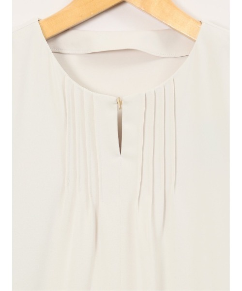 m.f.editorial（エムエフエディトリアル）の「【ストレッチ UVカット イージーケア】m.f.エディトリアル レディース ピンタック 7分袖プルオーバーブラウス（シャツ/ブラウス・レディース・ネイビー/ホワイト/ライトグレー/ダークウッド・MEDIUM/LARGE）」の18枚目の写真