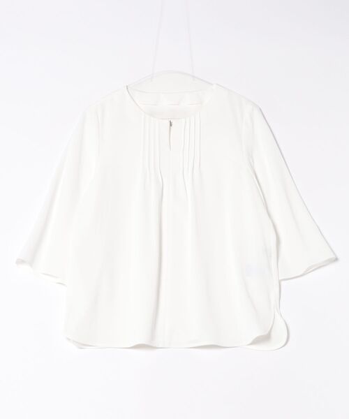 m.f.editorial（エムエフエディトリアル）の「【ストレッチ UVカット イージーケア】m.f.エディトリアル レディース ピンタック 7分袖プルオーバーブラウス（シャツ/ブラウス・レディース・ネイビー/ホワイト/ライトグレー/ダークウッド・MEDIUM/LARGE）」の21枚目の写真