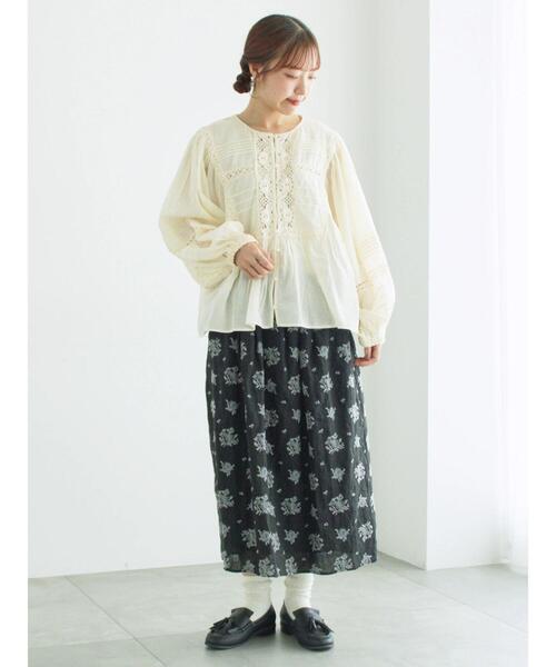 TSUHARU by Samansa Mos2(ツハルバイサマンサモスモス)の「切替レース貼り前開きブラウス(シャツ/ブラウス・レディース・キナリ/ブラック/イエロー・F)」の9枚目の写真