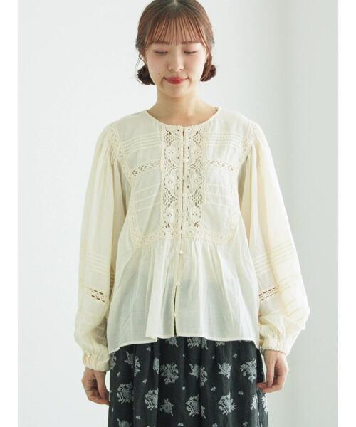 TSUHARU by Samansa Mos2(ツハルバイサマンサモスモス)の「切替レース貼り前開きブラウス(シャツ/ブラウス・レディース・キナリ/ブラック/イエロー・F)」の11枚目の写真