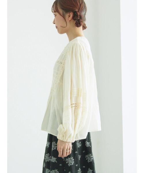 TSUHARU by Samansa Mos2(ツハルバイサマンサモスモス)の「切替レース貼り前開きブラウス(シャツ/ブラウス・レディース・キナリ/ブラック/イエロー・F)」の12枚目の写真