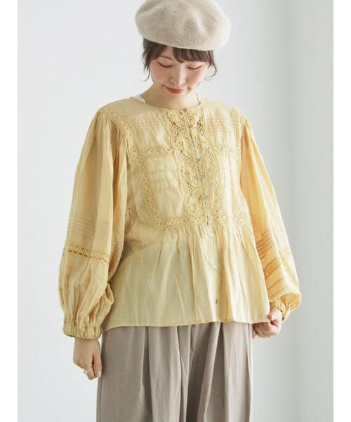 TSUHARU by Samansa Mos2(ツハルバイサマンサモスモス)の「切替レース貼り前開きブラウス(シャツ/ブラウス・レディース・キナリ/ブラック/イエロー・F)」の22枚目の写真
