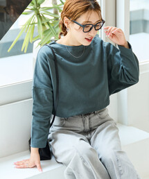 trois 新品　未使用 値札付き 半袖　カットソー モスグリーン　カーキ trois 新品 未使用 値札付き 半袖 カットソー モスグリーン カーキ