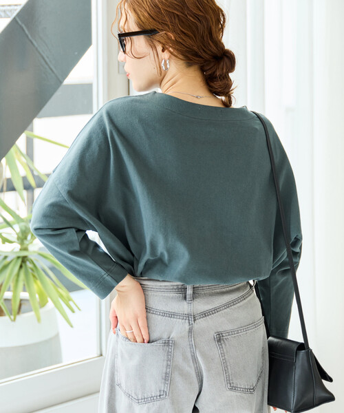 FREAK'S STORE（フリークスストア）の「限定展開　バスク ロング スリーブ Tシャツ（Tシャツ/カットソー・レディース・ベージュ/マスタード/ネイビー/グリーン/レッド/ブラウン/ブラック/グレー/オフホワイト・ﾌﾘ-）」の21枚目の写真