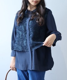 （ふさえ）フェザーカディタックのMシャツ　ブラウス ふさえ）フェザーカディタックのMシャツ ブラウス ふさえ）フェザー