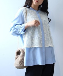 （ふさえ）フェザーカディタックのMシャツ　ブラウス ふさえ）フェザーカディタックのMシャツ ブラウス ふさえ）フェザー