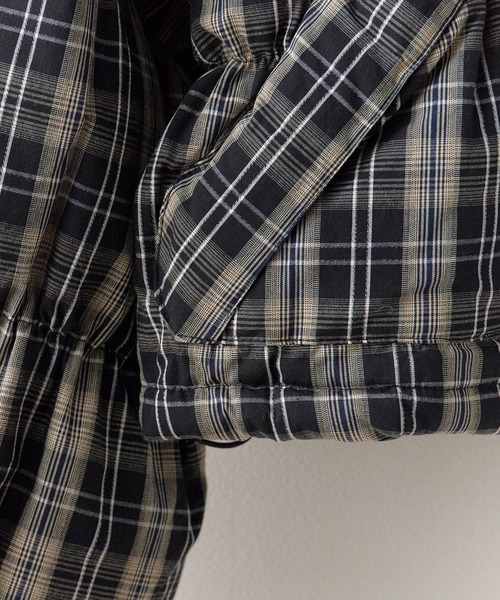 Chick（チック）の「Short-Length Check Design Blouson/短丈 チェックデザイン ダウンジャケット（ダウンジャケット/コート・レディース・ブラウン/ブラック・FREE）」の6枚目の写真