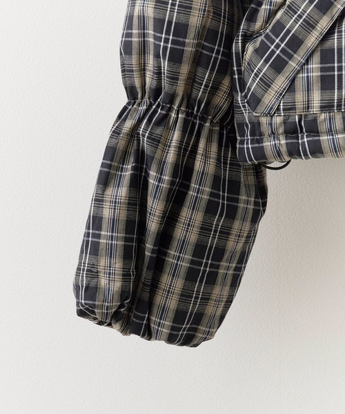 Chick（チック）の「Short-Length Check Design Blouson/短丈 チェックデザイン ダウンジャケット（ダウンジャケット/コート・レディース・ブラウン/ブラック・FREE）」の7枚目の写真