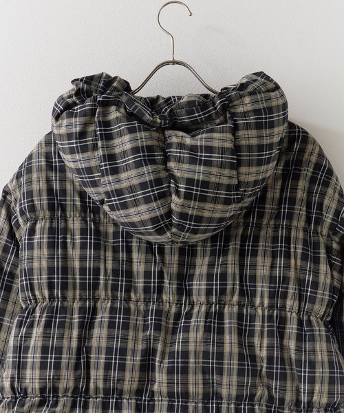 Chick（チック）の「Short-Length Check Design Blouson/短丈 チェックデザイン ダウンジャケット（ダウンジャケット/コート・レディース・ブラウン/ブラック・FREE）」の9枚目の写真