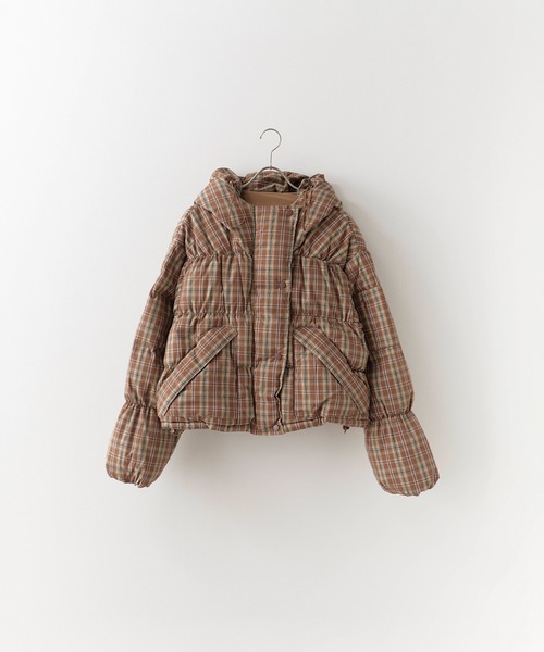Chick（チック）の「Short-Length Check Design Blouson/短丈 チェックデザイン ダウンジャケット（ダウンジャケット/コート・レディース・ブラウン/ブラック・FREE）」の22枚目の写真