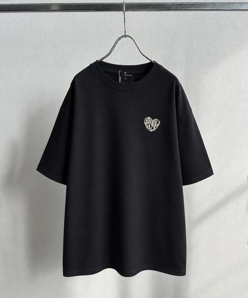 ZIP FIVE(ジップファイブ)の「高密度編み 綿100% ワンポイントハート刺繍 2タイプ ハーフスリーブTシャツ(Tシャツ/カットソー・メンズ・ホワイト×ブルー/ホワイト系その他/ブラック×ホワイト/ホワイト×レッド/ブラック系その他/ホワイト系その他2・MEDIUM/LARGE)」の5枚目の写真