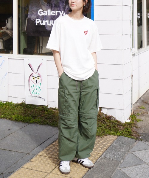 ZIP FIVE(ジップファイブ)の「高密度編み 綿100% ワンポイントハート刺繍 2タイプ ハーフスリーブTシャツ(Tシャツ/カットソー・メンズ・ホワイト×ブルー/ホワイト系その他/ブラック×ホワイト/ホワイト×レッド/ブラック系その他/ホワイト系その他2・MEDIUM/LARGE)」の7枚目の写真