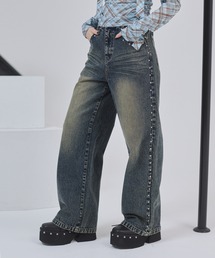 ENVYM | スタッズポイントルーズデニム(デニムパンツ)