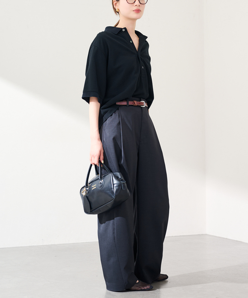 FRAMeWORK(フレームワーク)の「≪追加≫ LOEFF/ロエフ 別注ポロシャツ 2(Tシャツ/カットソー・レディース・ネイビー/ブラック・FREE)」の12枚目の写真