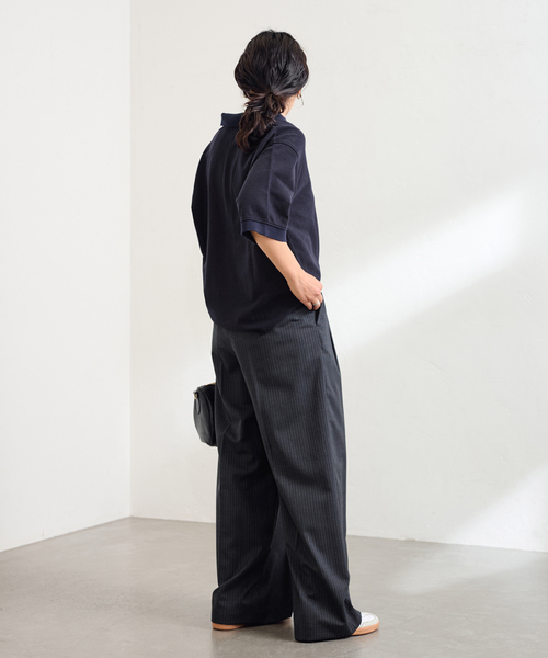 FRAMeWORK(フレームワーク)の「≪追加≫ LOEFF/ロエフ 別注ポロシャツ 2(Tシャツ/カットソー・レディース・ネイビー/ブラック・FREE)」の20枚目の写真