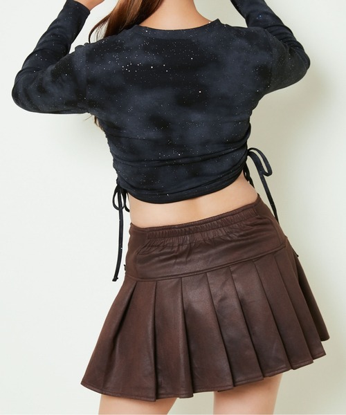GORGE(ゴージ)の「《ムラ染めラメ×ドロスト裾》レディース 長袖カットソー ロゴプリント ストリート風 春秋冬(Tシャツ/カットソー・レディース・チャコール/ライトグレー/ブラック・F)」の7枚目の写真