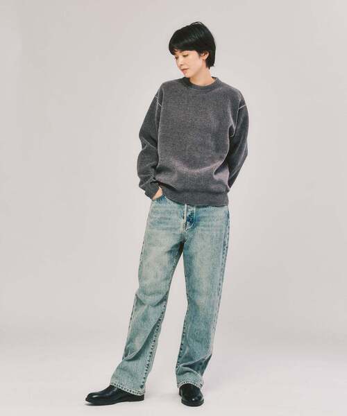 417 EDIFICE（フォーワンセブンエディフィス）の「モールニット カラーリブ プルオーバー（ニット/セーター・メンズ・ブラック/ブルー/チャコールグレー/カーキ/ホワイト系その他/ピンク/ブラウン・X-LARGE/LARGE/MEDIUM）」の11枚目の写真