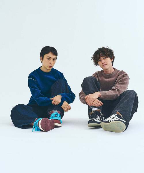 417 EDIFICE（フォーワンセブンエディフィス）の「モールニット カラーリブ プルオーバー（ニット/セーター・メンズ・ブラック/ブルー/チャコールグレー/カーキ/ホワイト系その他/ピンク/ブラウン・X-LARGE/LARGE/MEDIUM）」の14枚目の写真