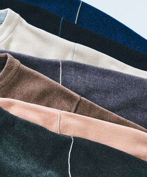 417 EDIFICE（フォーワンセブンエディフィス）の「モールニット カラーリブ プルオーバー（ニット/セーター・メンズ・ブラック/ブルー/チャコールグレー/カーキ/ホワイト系その他/ピンク/ブラウン・X-LARGE/LARGE/MEDIUM）」の16枚目の写真