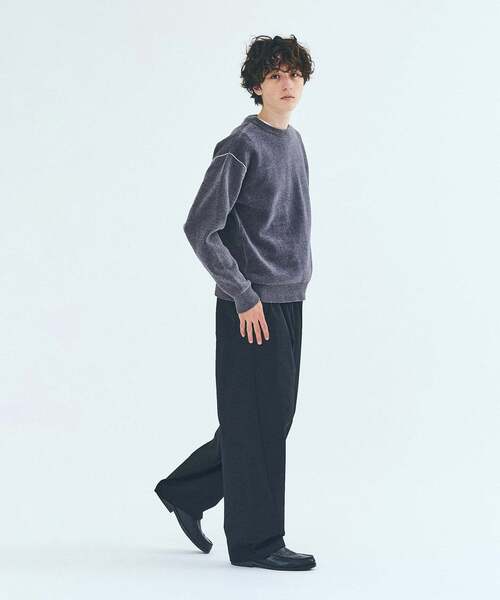 417 EDIFICE（フォーワンセブンエディフィス）の「モールニット カラーリブ プルオーバー（ニット/セーター・メンズ・ブラック/ブルー/チャコールグレー/カーキ/ホワイト系その他/ピンク/ブラウン・X-LARGE/LARGE/MEDIUM）」の18枚目の写真