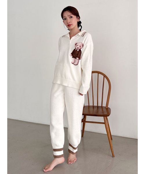 ラインニットロングパンツ（ルームウェア/パジャマ）｜SNIDEL HOME