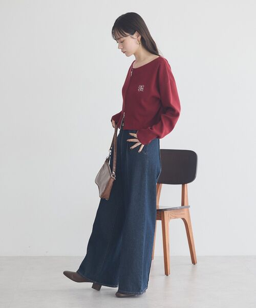 earth music&ecology(アースミュージックアンドエコロジー)の「ダブルジップロゴニットプルオーバー(スウェット・レディース・アイボリー/ネイビー/ボルドー・FREE)」の19枚目の写真