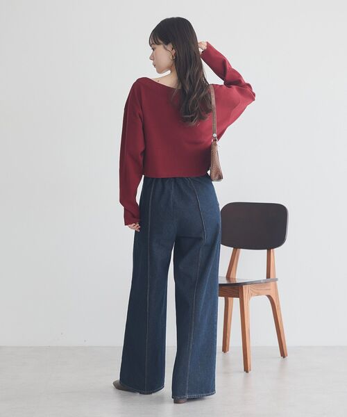 earth music&ecology(アースミュージックアンドエコロジー)の「ダブルジップロゴニットプルオーバー(スウェット・レディース・アイボリー/ネイビー/ボルドー・FREE)」の20枚目の写真