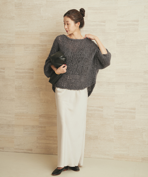 美品 Plage HAND KNIT ジャンボタム グレーA ニット plage（プラージュ）の「《追加》HAND KNIT ジャンボタム プルオーバー