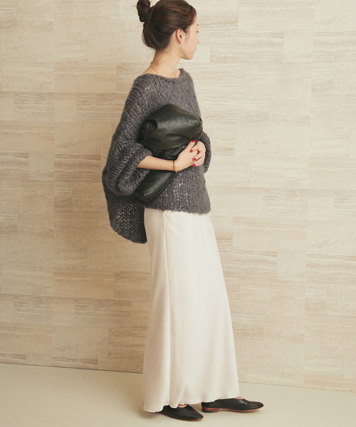 plage(プラージュ)の「《追加》HAND KNIT ジャンボタム プルオーバー(ニット/セーター・レディース・アイボリー/ピンク/サックスブルー/チャコールグレー・FREE)」の12枚目の写真