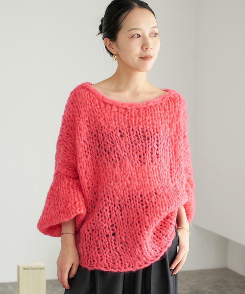 Plage HAND KNIT ジャンボタム プルオーバー グレーA 追加》HAND KNIT ジャンボタム プルオーバー（ニット/セーター