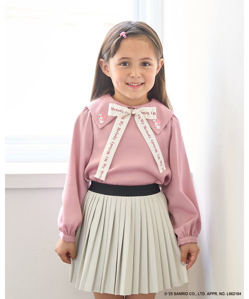 Lycee mine（リセマイン）の「【サンリオキャラクターズ】ボウタイ付きブラウス（シャツ/ブラウス・キッズ・ブラック/ライトピンク/オフホワイト/マルチ・100cm/120cm/110cm/130cm/140cm）」の3枚目の写真