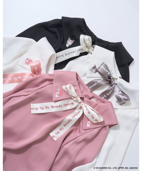 Lycee mine（リセマイン）の「【サンリオキャラクターズ】ボウタイ付きブラウス（シャツ/ブラウス・キッズ・ブラック/ライトピンク/オフホワイト/マルチ・100cm/120cm/110cm/130cm/140cm）」の10枚目の写真