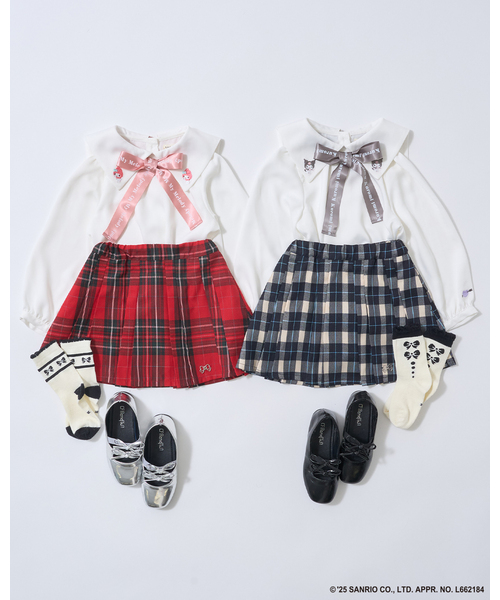 Lycee mine（リセマイン）の「【サンリオキャラクターズ】ボウタイ付きブラウス（シャツ/ブラウス・キッズ・ブラック/ライトピンク/オフホワイト/マルチ・100cm/120cm/110cm/130cm/140cm）」の13枚目の写真