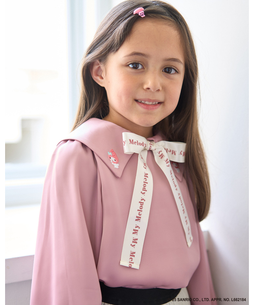 Lycee mine（リセマイン）の「【サンリオキャラクターズ】ボウタイ付きブラウス（シャツ/ブラウス・キッズ・ブラック/ライトピンク/オフホワイト/マルチ・100cm/120cm/110cm/130cm/140cm）」の18枚目の写真